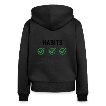 Gym Deadlifts Workout love - ma déroute de fitness de passe-temps - Sweat à capuche zippé Premium bio Femme - noir - Dos - Julia (174cm)