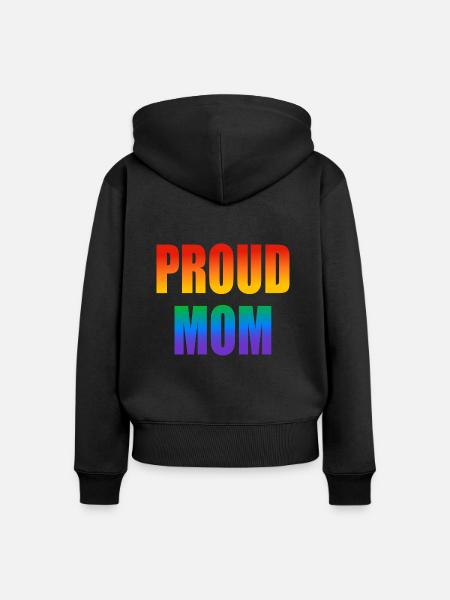 Stolze Mutter schwuler Regenbogen - Frauen Premium Bio Zip Hoodie - Schwarz