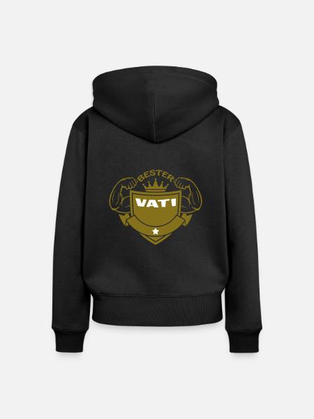 BESTSER VATI - Frauen Premium Bio Zip Hoodie - Schwarz