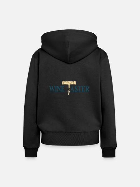 Wein - Frauen Premium Bio Zip Hoodie - Schwarz