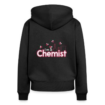 Chimiste - Sweat à capuche zippé Premium bio Femme - noir - Dos - Julia (174cm)