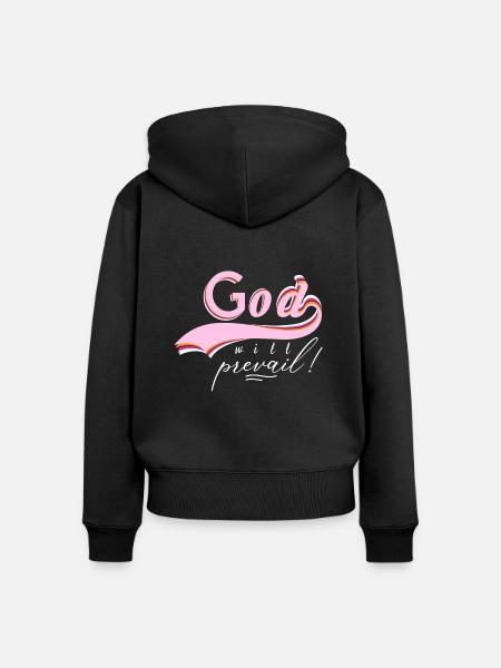 Gott wird siegen - Frauen Premium Bio Zip Hoodie - Schwarz