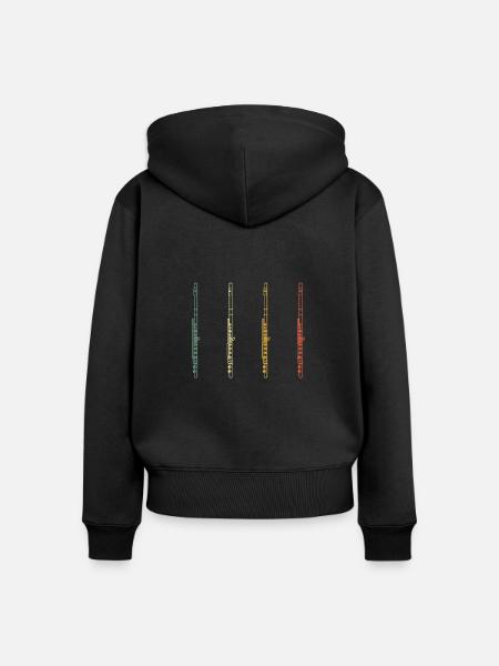 Querflöte Querflötenspieler Querflötist - Frauen Premium Bio Zip Hoodie - Schwarz