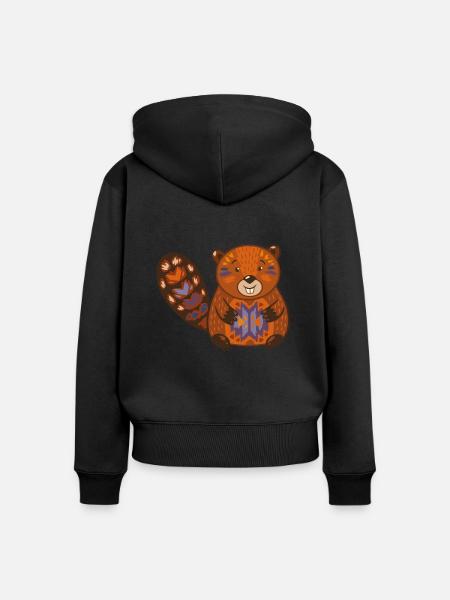 Wildtiere - Frauen Premium Bio Zip Hoodie - Schwarz