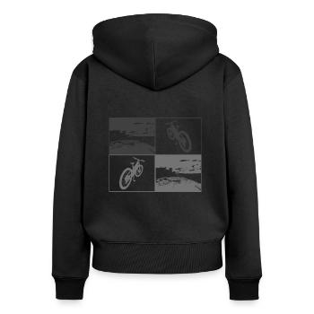 MTB Pop Art no BG - Women's Premium Organic Zip Hoodie - black - Back - Julia (174cm)