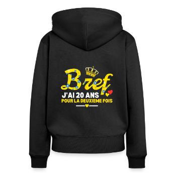 40 Ans Anniversaire Femme 1984 Femme Humour - Sweat à capuche zippé Premium bio Femme - noir - Dos - Julia (174cm)