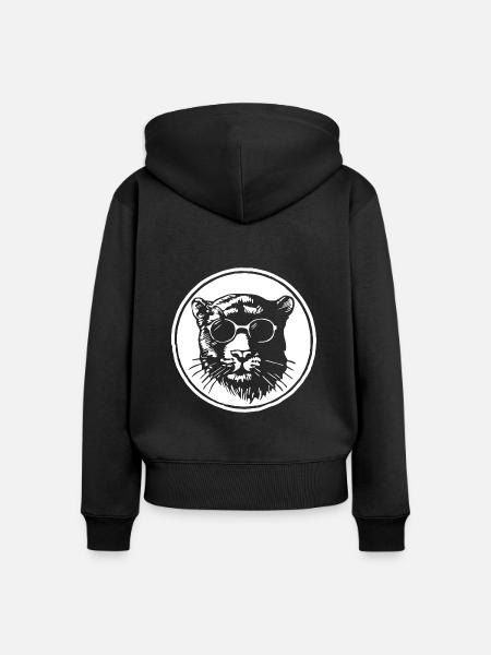 Panther - Frauen Premium Bio Zip Hoodie - Schwarz