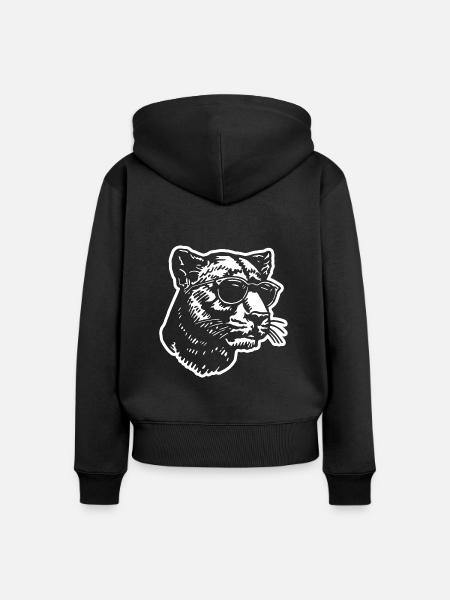 Panther - Frauen Premium Bio Zip Hoodie - Schwarz
