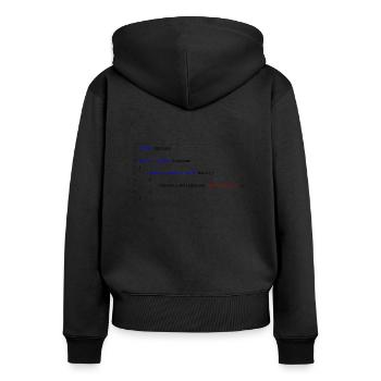 C # .NET Code Hello World Programmer Gift - Sweat à capuche zippé Premium bio Femme - noir - Dos - Julia (174cm)