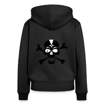 Kopf des Schädels Crane os hermine auge - Frauen Premium Bio Zip Hoodie - Schwarz - Hinten - Julia (174cm)