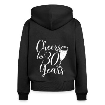 35e anniversaire Femmes pour ses acclamations à 35 ans - Sweat à capuche zippé Premium bio Femme - noir - Dos - Julia (174cm)