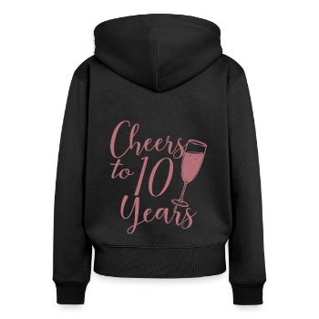 10. Hochzeitstag Männer Frauen Ehepaar - Frauen Premium Bio Zip Hoodie - Schwarz - Hinten - Julia (174cm)