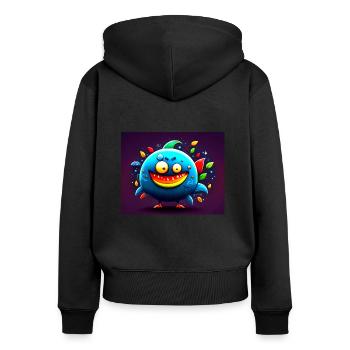 Ungeheuer - Frauen Premium Bio Zip Hoodie - Schwarz - Hinten - Julia (174cm)
