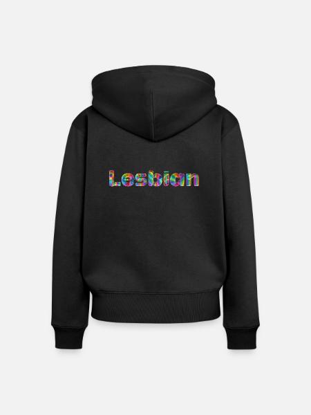 Lesbian - Frauen Premium Bio Zip Hoodie - Schwarz