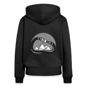 Rock Climbing - Frauen Premium Bio Zip Hoodie - Schwarz - Hinten - Julia (174cm)