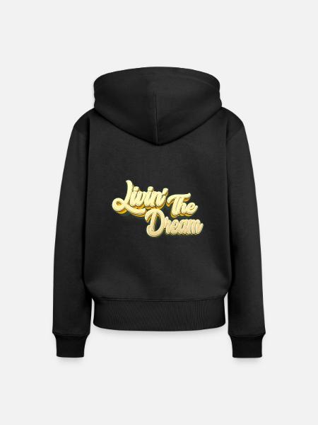 Den Traum leben - Frauen Premium Bio Zip Hoodie - Schwarz