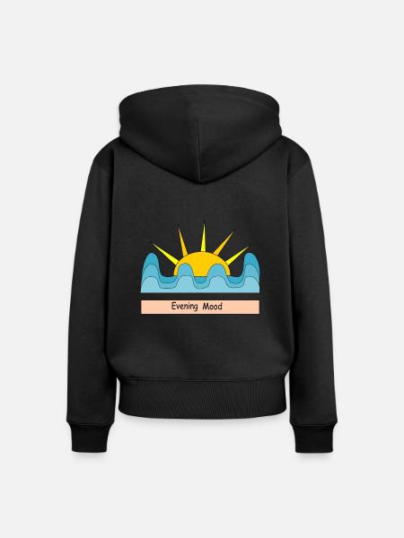 Evening Mood - Frauen Premium Bio Zip Hoodie - Schwarz