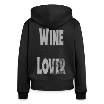 Wine Lover - I love Wein - Rotwein - Winzer - Art - Frauen Premium Bio Zip Hoodie - Schwarz - Hinten - Julia (174cm)