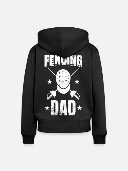 Fechten Papa - Frauen Premium Bio Zip Hoodie - Schwarz