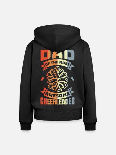 Vater der fantastischsten Cheerleaderin - Frauen Premium Bio Zip Hoodie - Schwarz