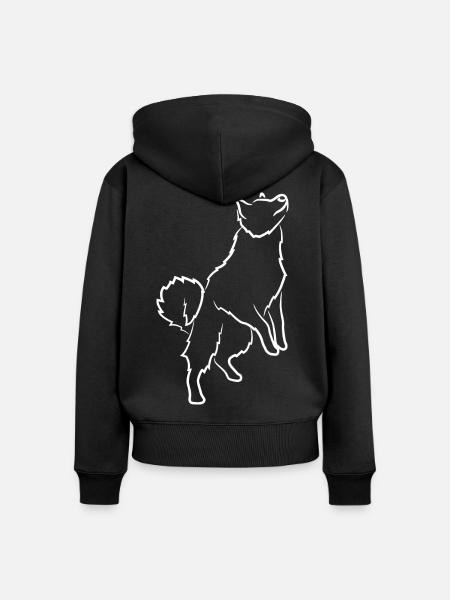 Hund Zeichnung - Frauen Premium Bio Zip Hoodie - Schwarz