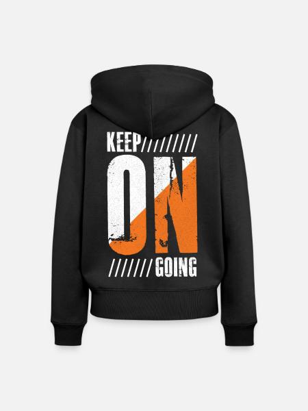 keep on going funny shirt - Frauen Premium Bio Zip Hoodie - Schwarz