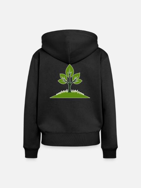 Lebendige Baumillustration für Naturfreundinnen - Frauen Premium Bio Zip Hoodie - Schwarz