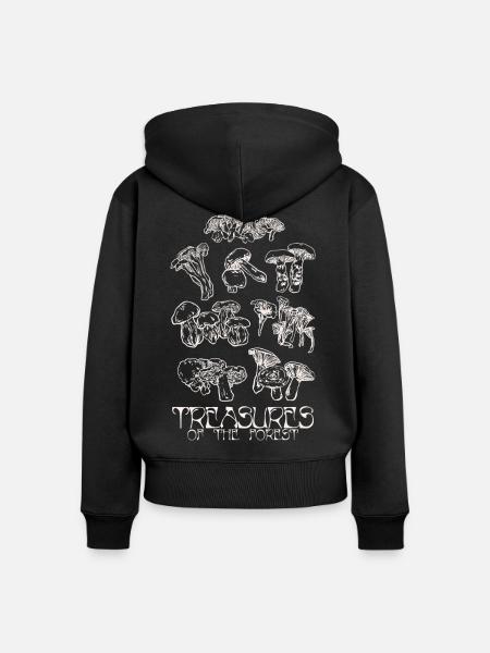 SCHÄTZE DES WALDES - Frauen Premium Bio Zip Hoodie - Schwarz