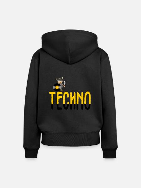 Techno-Wikinger - Frauen Premium Bio Zip Hoodie - Schwarz