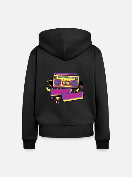 1990iger Sprüche 90s Geschenksidee - Frauen Premium Bio Zip Hoodie - Schwarz