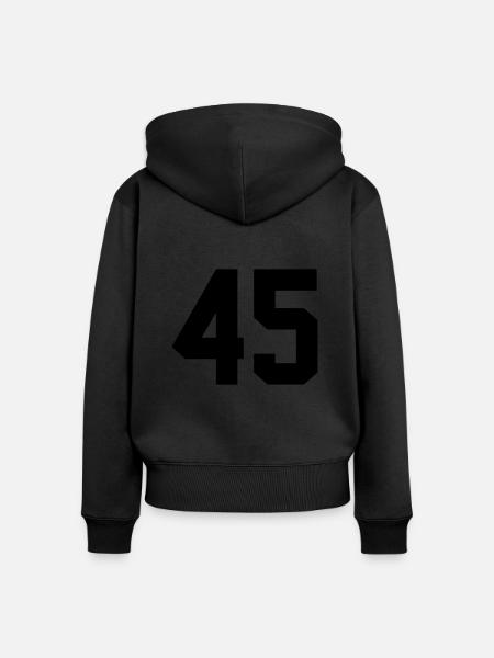 45 - Frauen Premium Bio Zip Hoodie - Schwarz