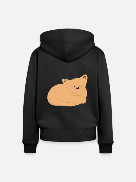 Schlafendes Baby Katze2 - Frauen Premium Bio Zip Hoodie - Schwarz