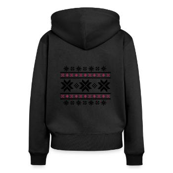 Norwegian pattern (winter) 02.1 - Women's Premium Organic Zip Hoodie - black - Back - Julia (174cm)