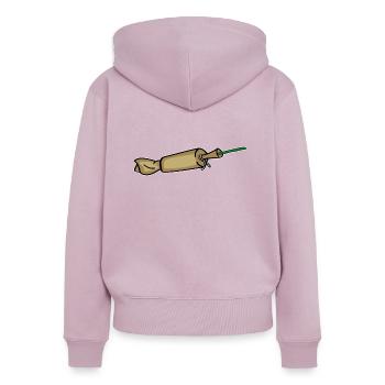 Spanish Cracker Pétards - Sweat à capuche zippé Premium bio Femme - rose poudré - Dos - Julia (174cm)