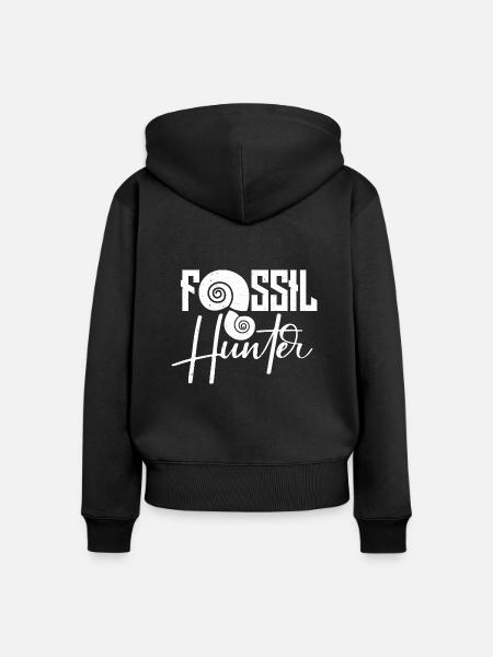 Fossil Hunter - Frauen Premium Bio Zip Hoodie - Schwarz