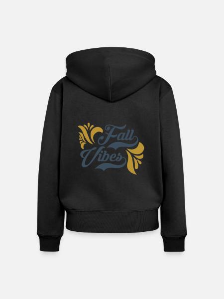 fall vibes - Frauen Premium Bio Zip Hoodie - Schwarz