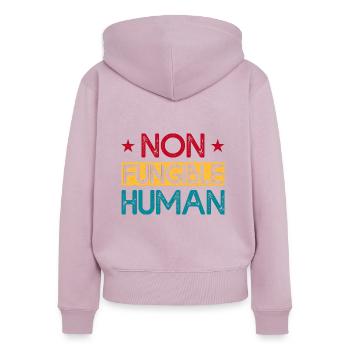 Non Fungible Human - Women's Premium Organic Zip Hoodie - dusky pink - Back - Julia (174cm)
