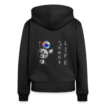 Robot Life - Women's Premium Organic Zip Hoodie - black - Back - Julia (174cm)