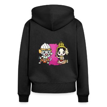 Kambodscha Reamker Tanz Khmer Apsara I Geschenk - Frauen Premium Bio Zip Hoodie - Schwarz - Hinten - Julia (174cm)