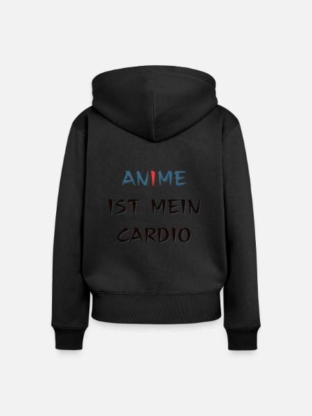 Anime ist mein Cardio, Spruch - Frauen Premium Bio Zip Hoodie - Schwarz