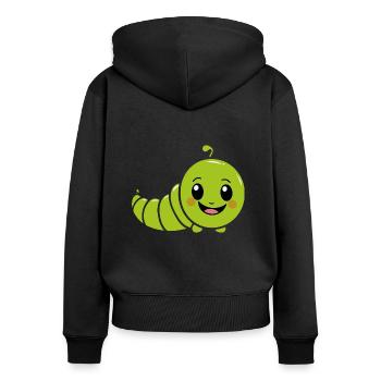 Raupen Insektenliebe Kleine Raupe - Frauen Premium Bio Zip Hoodie - Schwarz - Hinten - Julia (174cm)