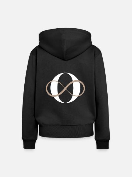 Unendlicher Buchstabe O - Frauen Premium Bio Zip Hoodie - Schwarz