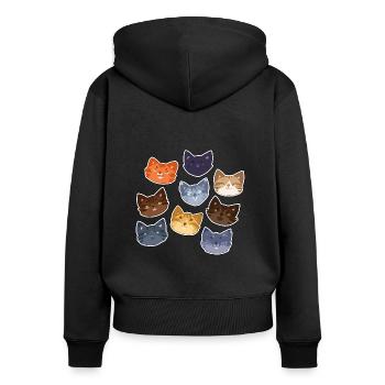 Katzen Warrior Cats Jayfeather Firestar Lionblaze - Women's Premium Organic Zip Hoodie - black - Back - Julia (174cm)