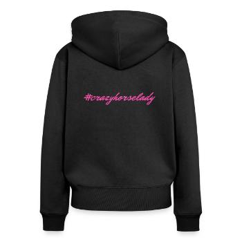 crazy horse lady - Women's Premium Organic Zip Hoodie - black - Back - Julia (174cm)