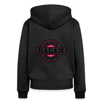 Canim Halam Benim - Frauen Premium Bio Zip Hoodie - Schwarz - Hinten - Julia (174cm)
