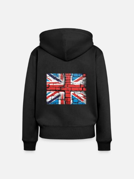 Britische Flagge Graffiti Kunst - Frauen Premium Bio Zip Hoodie - Schwarz