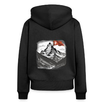 Matterhorn Swiss Alps - Women's Premium Organic Zip Hoodie - black - Back - Julia (174cm)