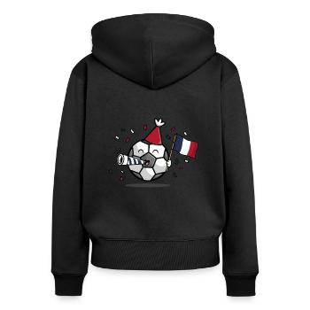 Fußball Fan Frankreich - Frauen Premium Bio Zip Hoodie - Schwarz - Hinten - Julia (174cm)