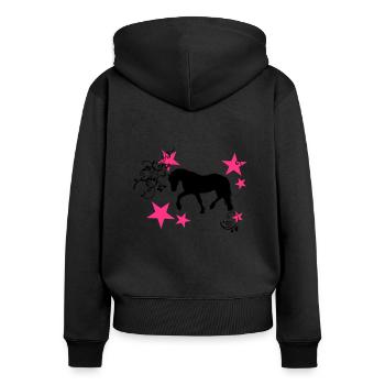 Tinker Friese silhouette with stars and tribal - Women's Premium Organic Zip Hoodie - black - Back - Julia (174cm)