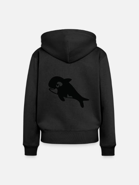 Schwertwal - Frauen Premium Bio Zip Hoodie - Schwarz